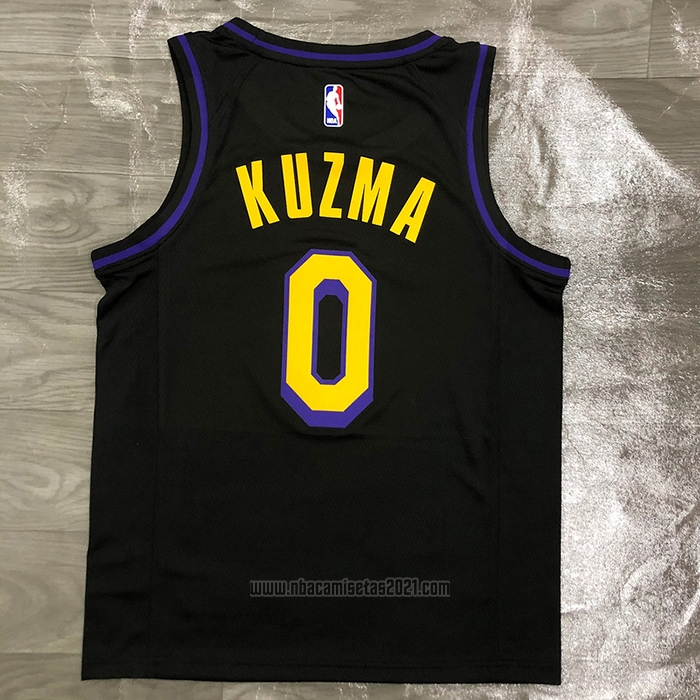 Camiseta Los Angeles Lakers Kyle Kuzma #0 Ciudad 2019-20 Negro